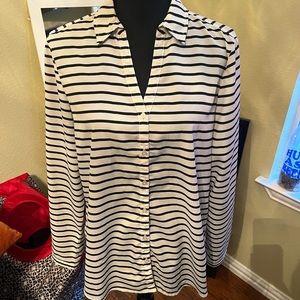 Black and White Striped Blouse